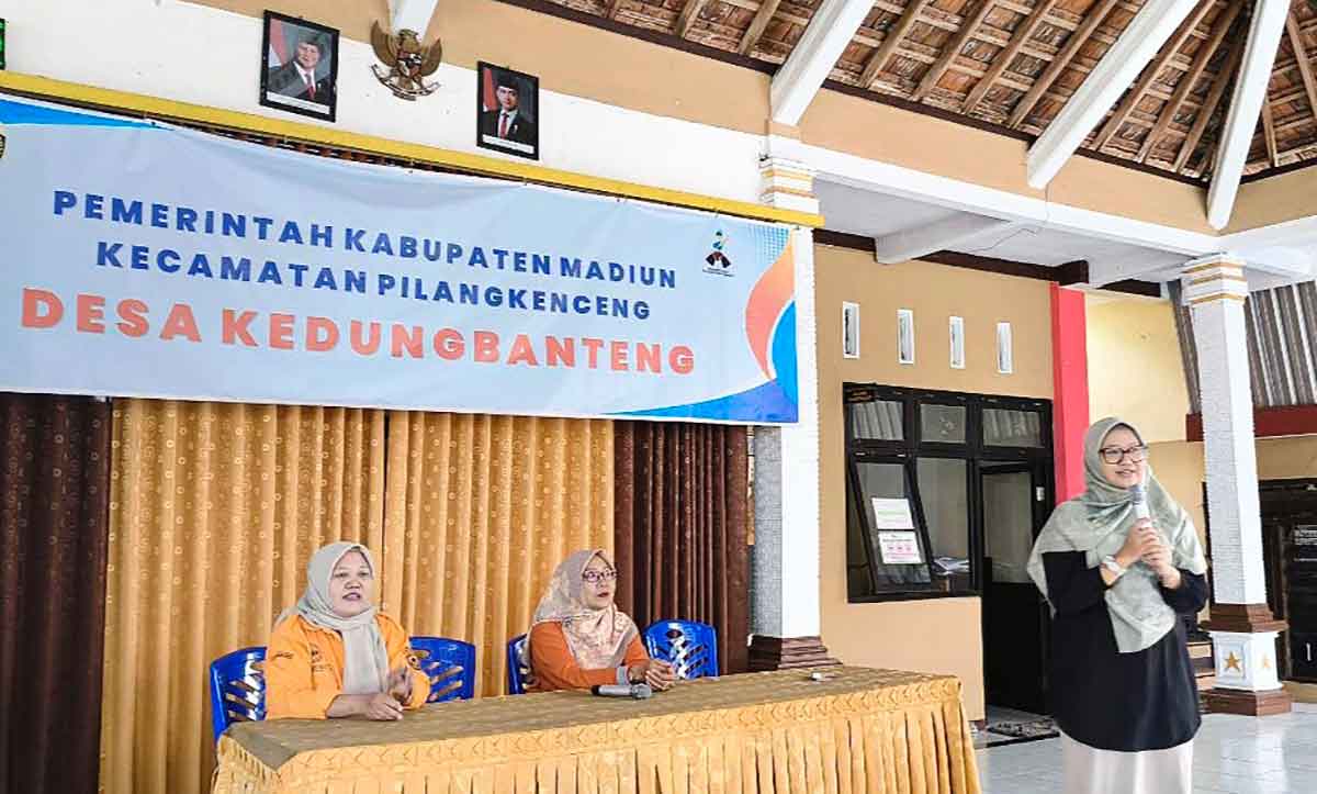 Sosialisasi yang berlangsung di Balai Desa Kedungbanteng, Kecamatan Pilangkenceng, Kabupaten Madiun.