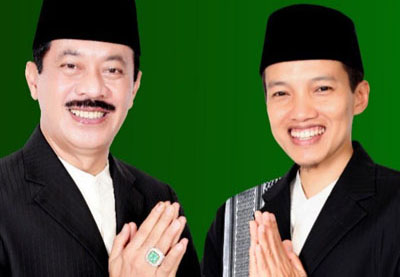 2. Fattah Jasin - KH. Ali Fikri. (PKB 10, PPP 7, Demokrat 7, Hanura 3, Golkar 0 = 27 Kursi)